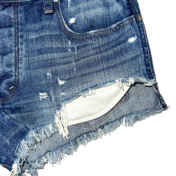 Abercrombie & Fitch High Rise Festival Distressed Denim Short Size 10 - Picture 5 of 16